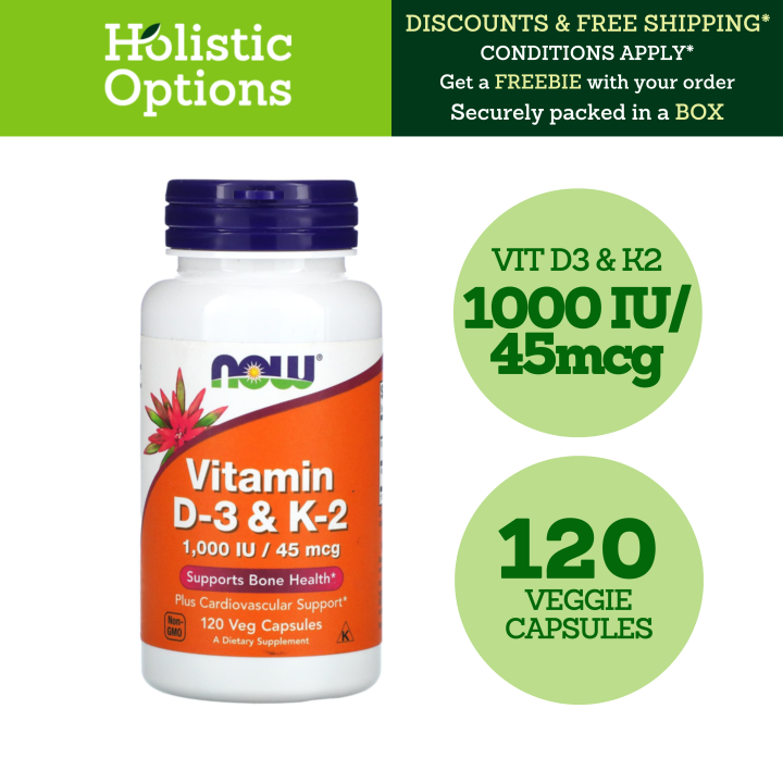 NOW Foods, Vitamin D3 & K2, 120 Veg Capsules Lazada PH