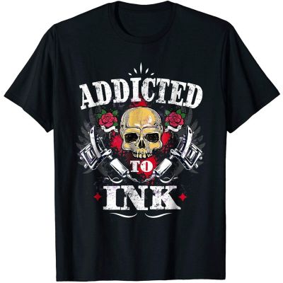 Wholesale Pirce Addicted To Ink TShirts Skull Tattoo Lover Artist Machine  HI3D