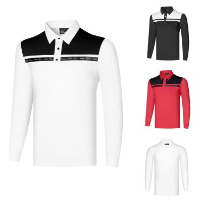 Golf mens long-sleeved T-shirt outdoor sports casual top breathable sweat-wicking comfortable Polo shirt J.LINDEBERG TaylorMade1 PXG1 FootJoy Odyssey Titleist PING1 PEARLY GATES ✺✘