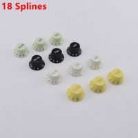 KR-1 Set ( 3 Pieces )  Electric Guitar Plasticr Control Knobs ( 18 Splines ) Light Green/White/Black / Yellow