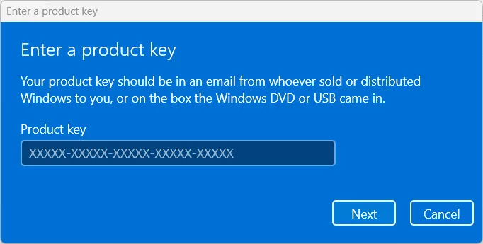 Product key windows 11