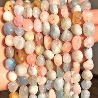 8-10mm Natual Irregular Morganite Stone Beads Loose Spacer Beads for Jewelry Making Bracelet Charms Necklace Accessories 15" Cables