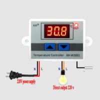 สวิตช์ควบคุมตัวควบคุมอุณหภูมิ110-220V 12V 24V 10A พร้อมหัววัดตัวควบคุมอุณหภูมิดิจิตอลแบบ XH-W3001