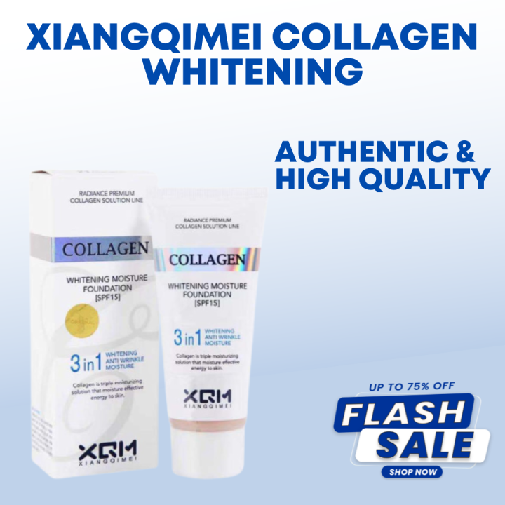 Original COD Latest Xiangqimei Collagen Whitening Moisture Foundation 3in1 Whitening Anti