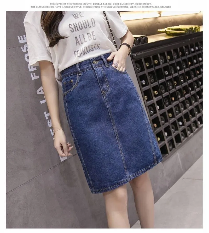 Denim midi hotsell skirt 5xl