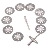 10pcs 22mm Diamond Grinding Wheel Saw Cutting Abrasive Disc 2 Pcs Mandrel For Rotary Tools Accessories Tool Set