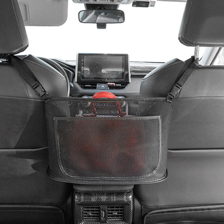 ที่ใส่เก้าอี้หลังรถตาข่ายสำหรับอุปกรณ์ตกแต่งภายในรถที่วางโทรศัพท์ในรถยนต์