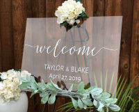 welcome to the Wedding Vinyl Wall Sticker Personalized Decal Name Date Rustic Wedding Poster Decor J172