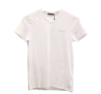 Male Summer V-neck sleek minimalist solid color short-sleeved T-shirt