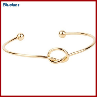 Bluelans®แฟชั่นสำหรับผู้หญิงเครื่องประดับสไตล์เรียบง่ายสไตล์ Knot เปิดสร้อยข้อมือกำไลข้อมือ