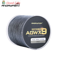 ANGRYFISH Diominate X9 PE สาย9เส้นสานถัก500เมตร/547yds ซุปเปอร์แข็งแกร่งสายการประมง15LB-100LB สีเทา