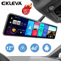 Ekleva 4G ADAS รถ DVR กล้อง 12 "Android สตรีมสื่อกระจกมองหลัง FHD 1080 จุด WiFi GPS Dash เวบทะเบียนบันทึกวิดีโอ Dvrs