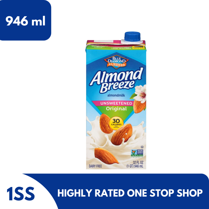Blue Diamond Almond Breeze Unsweetened Original Almond Milk, 946ml