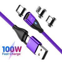 yqcx001 sell well - / 100W 6 in 1 Magnetic Charging Cable 5A USB C To USB C Micro Type C Magnetic Phone Data Cable For iPhone Xiaomi Samsung Macbook