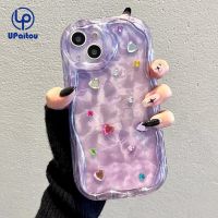 DIY เคส UPaitou สำหรับ iPhone 15 14 13 12 11 Pro Max X XR Xs Max 8 7 6S Plus SE 2020 Ins เพชรแบบทำมือ3D เคสโทรศัพท์ปิดขอบโค้งมนฝาครอบป้องกันนิ่ม TPU