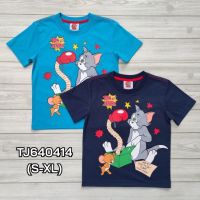 เสื้อคอกลมผ้าคอตตอน พิมพ์ลาย  Tom and Jerry      TJ640414    (S-XL) สำหรับเด็กอายุ 4-10 ปี  สินค้าพร้อมส่ง