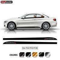 2 Pcs M Performance Decal Door Side Stripe Skirt Sticker For BMW 4 Series F32 F33 F36 Gran 430i Sport 420d Coupe 428i 435i