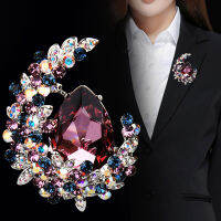 New Color Crystal Brooch Imitation Gemstone Elegant Ladies Silk Scarf Buckle Ladies Accessories