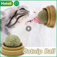 [HATELI] Catnip Cat Wall Stick-On Ball Natural Mint ส่งเสริมการย่อยอาหารแมวหญ้าสัตว์เลี้ยงของเล่นปรับปรุงความอยากอาหาร Spinning ของเล่น Ball