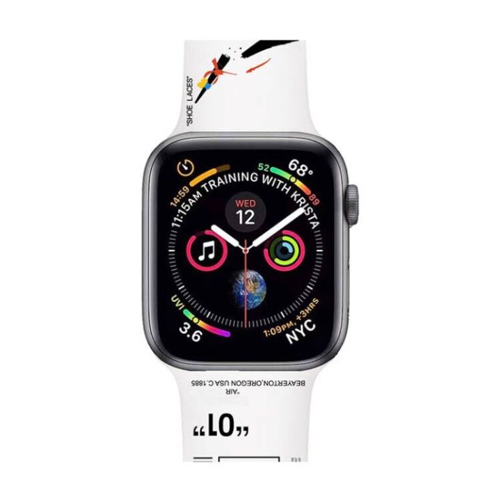 สายสำหรับ-apple-watch-se-band-44มม-45มม-40มม-38มม-42มม-สายซิลิโคนพิมพ์ลายแฟชั่นสร้อยข้อมือ-iwatch-3-4-5-6-7-carterfa