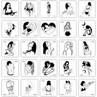 【YF】 Black Hand Drawn Lines Ukiyo-e Waterproof Temporary Tattoo Stickers Arm Body Ankle Girl Sexy Fashion Decals Wholesale