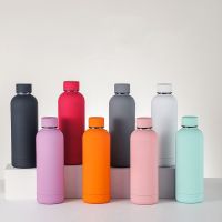 New Vacuum Cup Frosting Fashion Thermos Cups 304 Stainless Steel Water Bottle 500Ml Portable Car Water Cup Thermos Bottle Winter