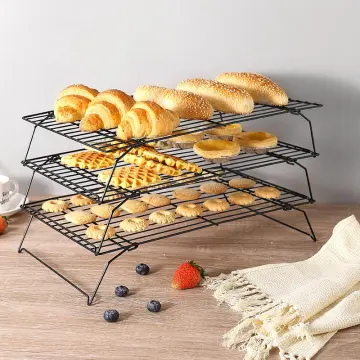 2 Single Baking Racks, Non-stick Wire Racks, Cooling Round Bread Cakes,  Sub-grill Rack 32x32x3cm (black) | Fruugo IT