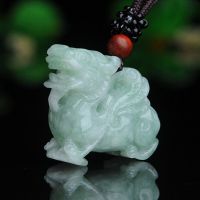 Myanmar Jadeite Brave Troops Pendant Necklace Drop Shipping Jade Stone Lucky Amulet PiXiu Necklace With Chain Fine Jewelry