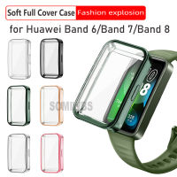 เคสซิลิโคนนิ่มสำหรับ Huawei Band 8 7 6คลุมทั้งหมดเคสห่อหุ้มปกป้องหน้าจอสำหรับ Huawei Band 8