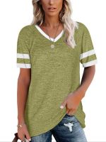 xixibeauty Womens T-shirt Casual V Neck Short Sleeve Loose Fashion Summer T-shirt