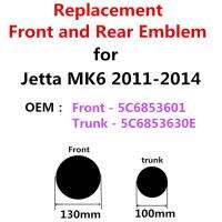 ตราสัญลักษณ์ OEM 5C6853601 130มม. 100มม. 2ชิ้นสำหรับป้ายตะแกรงหน้ารถและท้ายรถสำหรับ MK6 2011 2012 2013 2014โลโก้รถ