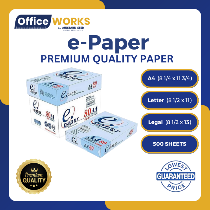Epaper Bond Paper / Copy Paper/ 70gsm and 80gsm Bond Paper/ Short / A4
