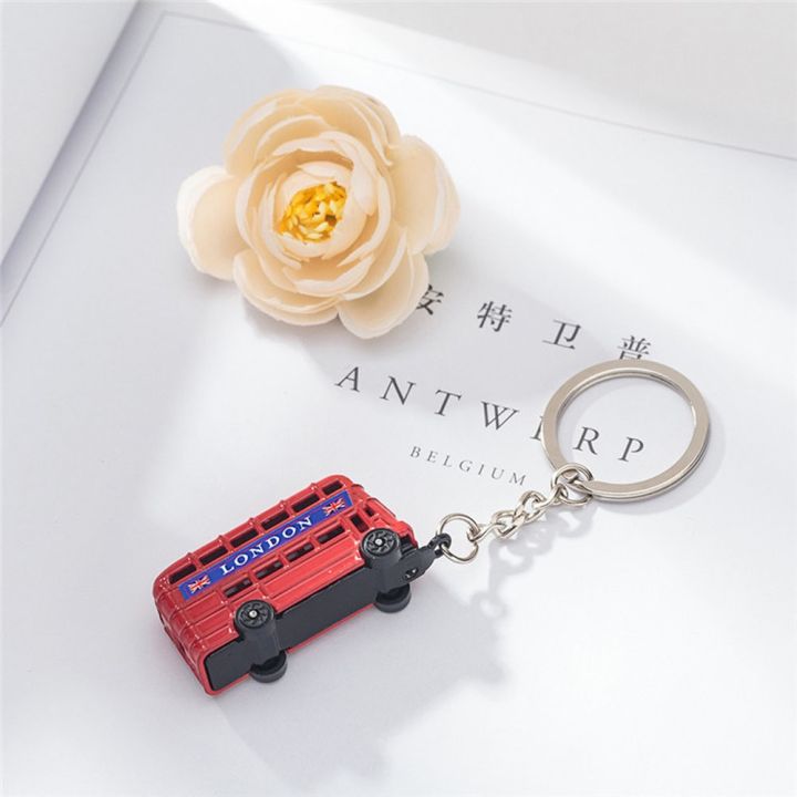 red-blue-bus-organizer-mail-holder-pendant-keychain-souvenir-gifts-men-chain-keyring