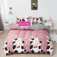 Vỏ chăn lồng ruột 2mx2m2 có khóa kéo,vải cotton poly hàn, MẪU BÒ SỮA HỒNG