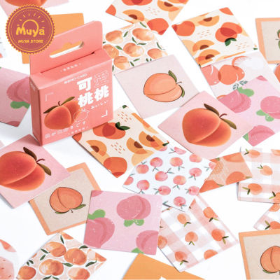 MUYA 45 Pcs/Box Cute Peach Stickers for Journal Pink Stickers DIY Scrapbooking Planner
