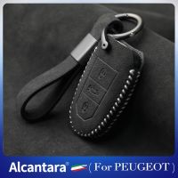 Alcantara เคสกุญแจหนังนิ่มสำหรับ Peugeot 308 408 508 2008 3008 4008เคสกุญแจ5008อุปกรณ์เสริมรถยนต์