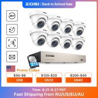 ZOSI 8CH H.265ระบบกล้องวงจรปิด1080P + 8CH 5MP Lite เครื่องบันทึกกล้อวงจรปิด DVR HD 8ชิ้น2MP ในร่ม/กล้องวงจรปิดโดมกลางแจ้ง