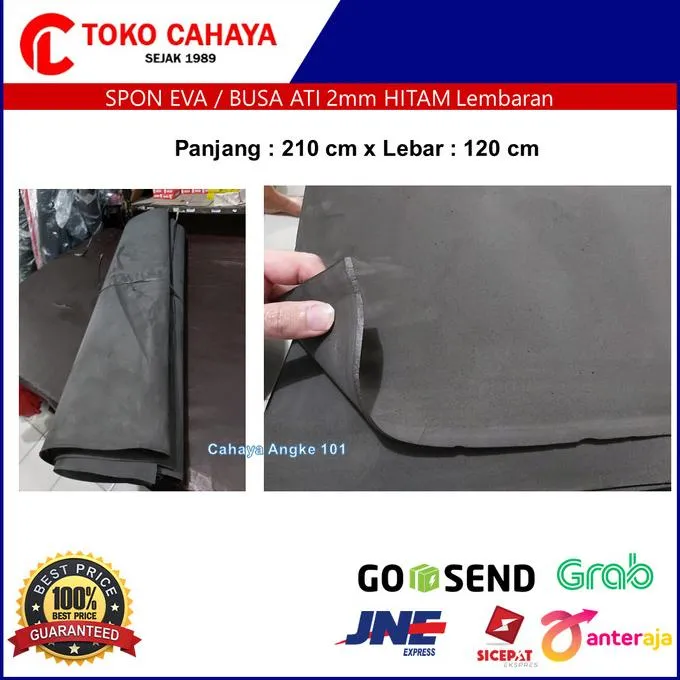 Spon Eva Sponge Busa Ati Spon Karet 2mm Hitam 120 X 210 Cm Lembaran