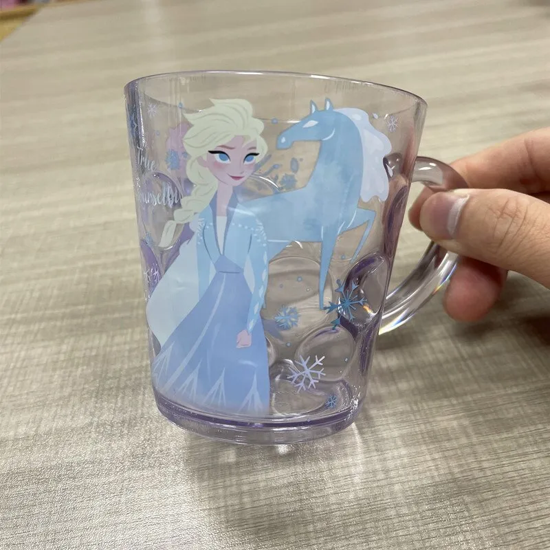Disney Princess Cups Kids Cartoon Frozen Elsa Mermaid Belle Cinderella  Mickey Mouse Pixar Cups Children Cute Crystal Wash Cup