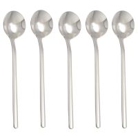 12Pcs/Set Round Shape Coffee Spoon Stainless Steel Mini Teaspoons Sugar Dessert Spoon Ice Cream Soup Spoon 13CM(Silver)