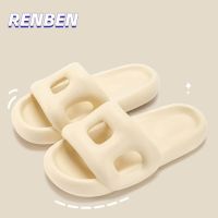 RENBEN รองเท้าแตะในห้องน้ำของผู้หญิง ใหม่น้ำรั่วในครัวเรือนในร่ม อาบน้ำป้องกันการลื่นไถล ระงับกลิ่นกาย คู่รองเท้าแตะ V725