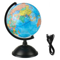 Rotating LED Night Light World Earth Globe Map Geography Education For Study Play Learning Educational Toy Desk Ornament