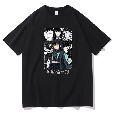 เสื้อยืดแขนสั้นDemon Layer T-shirt Tokitou Muichirou Anime Style Printed T-shirt Cal Loose เสื้อยืดคอกลมฤดูร้อน