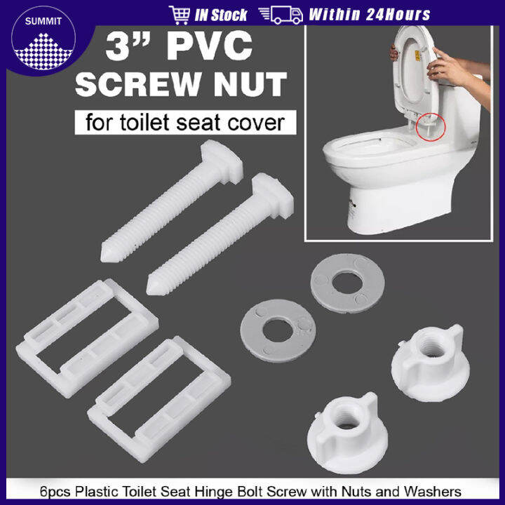 2Pcs Toilet Seat Hinge Bolts Screw Replacement Rubber Fixing Fitting
