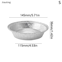 Jiauting 10pcs 6/7/8/9นิ้ว round Tin Foil จานดีบุกเค้กถาดอบกระทะอบกรณี