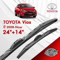 ก้านปัดน้ำฝนทรง รุ่น2  Toyota Vios ปี 2008-Now  ขนาด 24"+ 14"