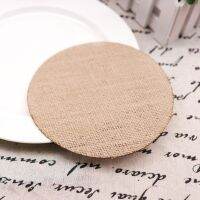 10pcs/set Jute Burlap Wedding Table Mat Round Shape Natural Fabric Vintage Rustic Birthday Party for Wedding Decoration Supplies Traps  Drains