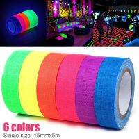 6 Rolls Luminous Tape Safety Warning UV Reactive Tape Blacklight Fluorescent Tape Glow in The Dark Neon Gaffer for Home Decor Safety Cones Tape