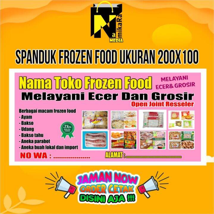 Spanduk Banner Frozen Food Terbaru custom/ Banner Frozen Food keren