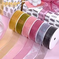 YAMA Ribbon 10yards/roll 25mm Polyester Ombre Organza Ribbon for Crafts DIY Hair Accessories Gifts Packaging Wedding Decoration Gift Wrapping  Bags